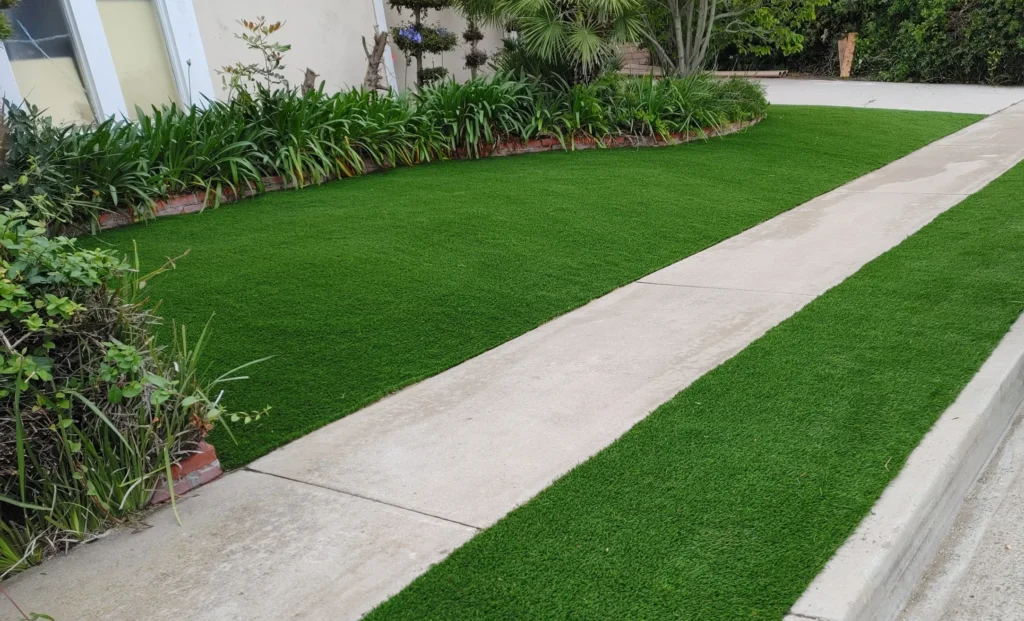 Synthetic Grass Techs, Evo 6 Synthetic Grass front yard artificial grass installation, Irvine CA.