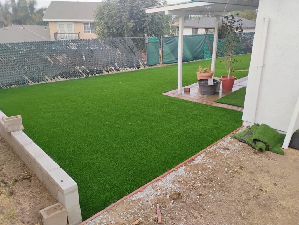 Synthetic Grass Techs Evo2 backyard Installation photo