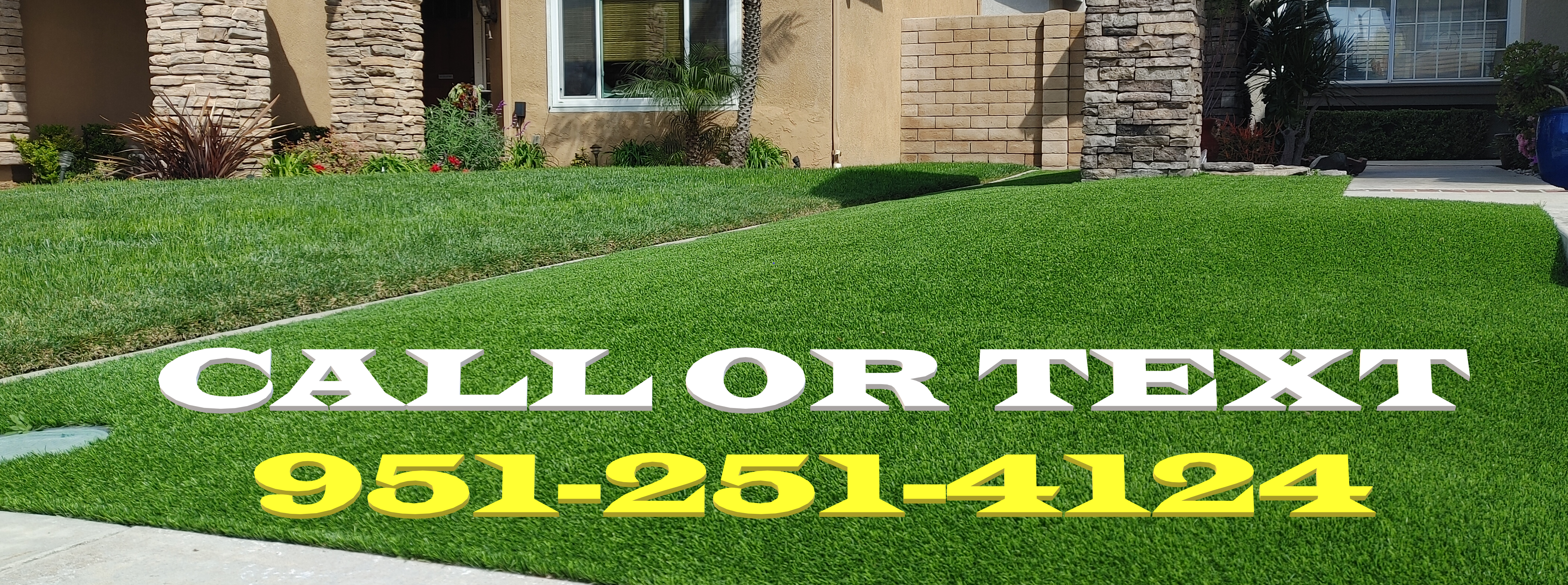 Artificial Grass Installation Front Yard in Orange California